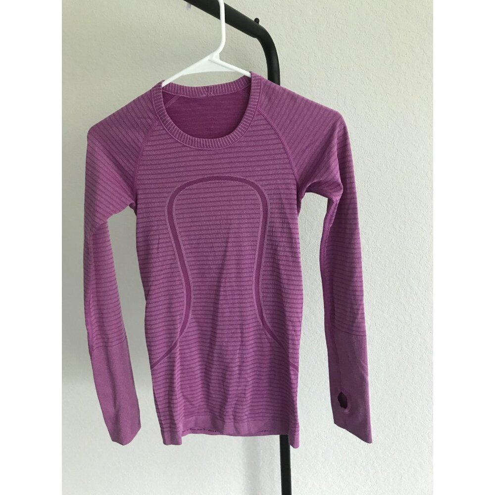 Lulu Lemon Swiftly Tech Long-Sleeve Shirt 2.0 | Hip Length | Size 2 | Purple, Pi